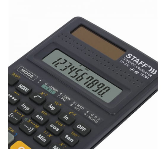 Инженерный калькулятор STAFF STF-310 142х78мм, 10+2 разрядов, двойное питание, 250279 5