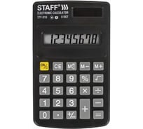 Карманный калькулятор STAFF STF-818 102х62мм, 8 разрядов, двойное питание, 250142