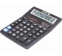Настольный калькулятор STAFF STF-777, 12 разрядов, двойное питание, 210x165мм, черный 250458