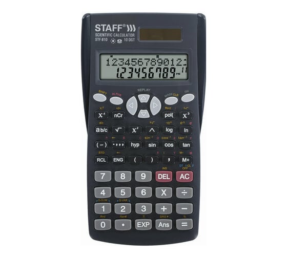 Инженерный калькулятор STAFF STF-810, 240 функций, 10+2 разрядов, двойное питание, 250280 0