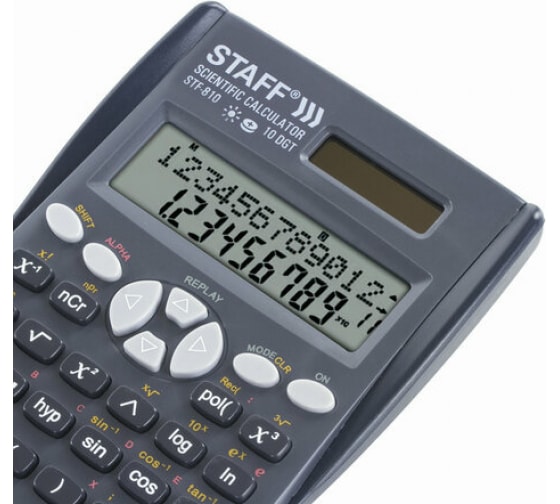 Инженерный калькулятор STAFF STF-810, 240 функций, 10+2 разрядов, двойное питание, 250280 5