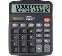 Настольный калькулятор STAFF PLUS DC-111 12 разрядов, двойное питание, +батарейка АА 250427
