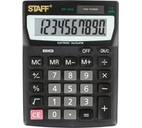 Настольный компактный калькулятор STAFF STF-1210, 140х105мм, 10 разрядов, двойное питание, 250134