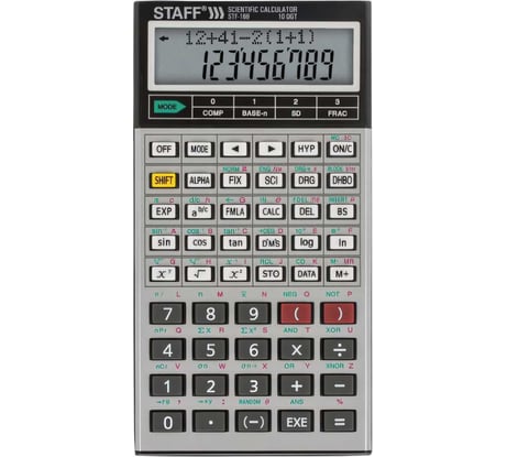 Двухстрочный инженерный калькулятор STAFF STF-169 143х78мм, 242 функции, 10+2 разрядов, 250138