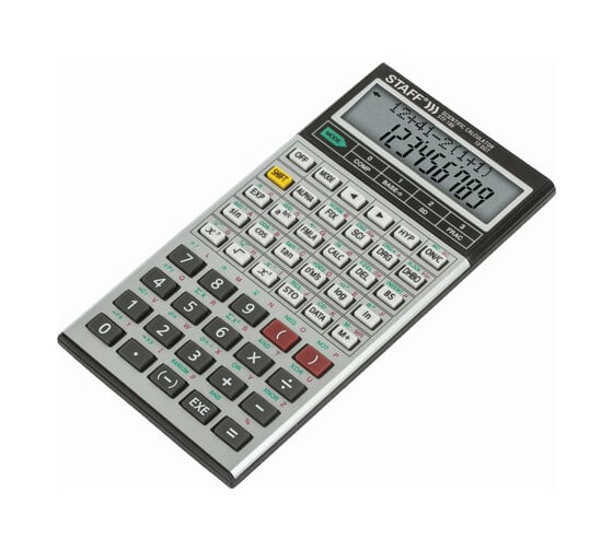 Двухстрочный инженерный калькулятор STAFF STF-169 143х78мм, 242 функции, 10+2 разрядов, 250138
