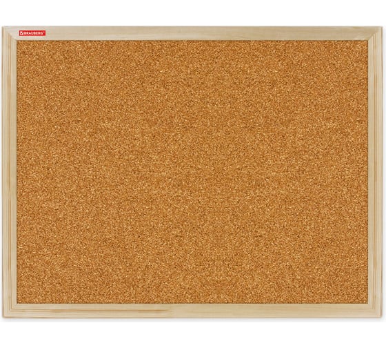 Доска пробковая для объявлений BRAUBERG 45x60 см, деревянная рамка, Wood, 238310