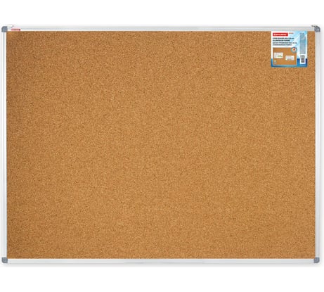 Доска пробковая для объявлений BRAUBERG 90x120 см, алюминиевая рамка, Extra, 238309