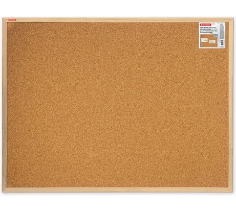 Доска пробковая для объявлений BRAUBERG 90x120 см, деревянная рамка, Wood, 238312