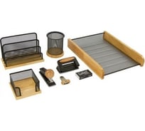 Настольный набор GALANT Wood&Metal 8 предметов, светлое дерево и черный металл 230878