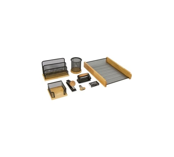 Настольный набор GALANT Wood&Metal 8 предметов, светлое дерево и черный металл 230878