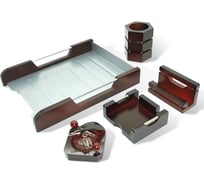 Настольный набор GALANT Wood&Metal 5 предметов, красное дерево и никелированный металл 230873