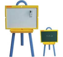 Двусторонняя доска для мела и магнитно-маркерная ПИФАГОР на стенде, зеленая/белая 231725