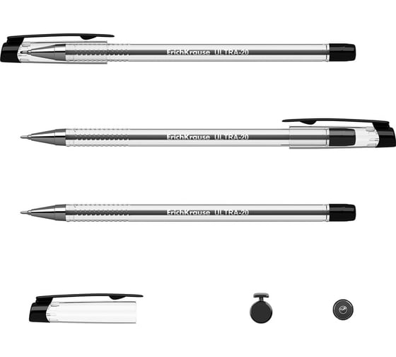 Ручка шариковая Erichkrause ULTRA-20 Stick Classic 0,7, Super Glide Technology, цвет чернил черный (в коробке по 12 шт,) 13876