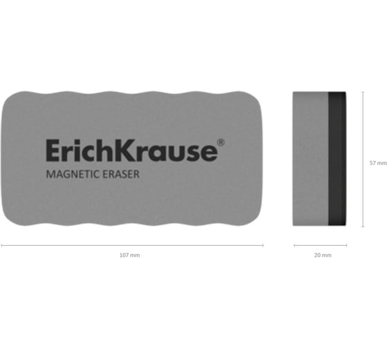 Стиратель для досок Erichkrause магнитный 107x57мм (в коробке по 12 шт,) 55990