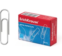 Скрепки металлические Erichkrause 33мм (в коробке по 100 шт,) 7856