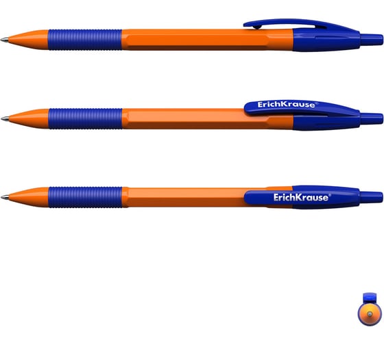Ручка шариковая Erichkrause автоматическая R-301 Matic&Grip Orange 0,7, цвет чернил синий (в коробке по 50 шт,) 46762