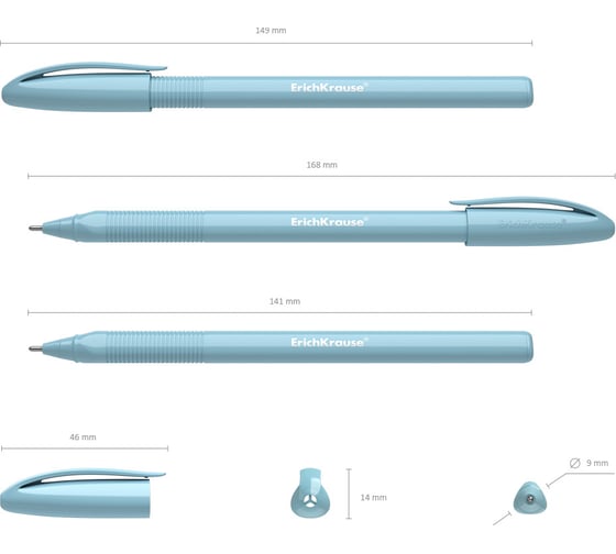 Ручка шариковая Erichkrause U-108 Stick Pastel 0,7, Ultra Glide Technology, цвет чернил синий (в коробке по 50 шт,) 58110
