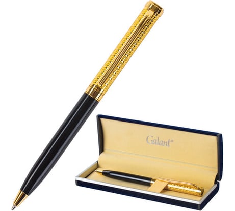 Подарочная шариковая ручка Galant Empire Gold золотой/черный корпус, золотистые детали, 0.7мм, синяя 140960