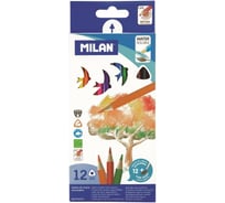 Трехгранные акварельные цветные карандаши Milan 12 цветов 1110720