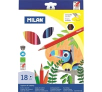 Шестигранные цветные карандаши Milan 18 цветов 07221118 1110714