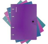 Общая тетрадь с пластиковой обложкой на кольцах Erichkrause Glance Vivid, ассорти, А5, 80 листов, клетка, на кнопке 53146