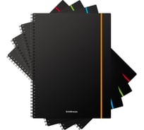 Общая тетрадь с пластиковой обложкой на спирали Erichkrause Accent, ассорти, А4, 80 листов, клетка, на резинке 53142