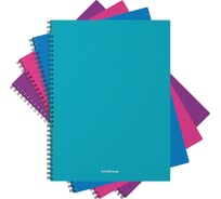 Общая тетрадь с пластиковой обложкой на спирали Erichkrause Glance Vivid, ассорти, А5+, 80 листов, клетка 53144