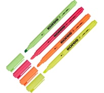 Маркер Kores текстовыделитель 0.5-3.5 мм, скошенный наконечник, набор 4 цвета 36240 400747