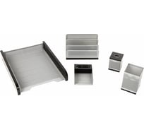 Настольный набор GALANT Wood&Metal 5 предметов, черное дерево и серебристый металл 230875