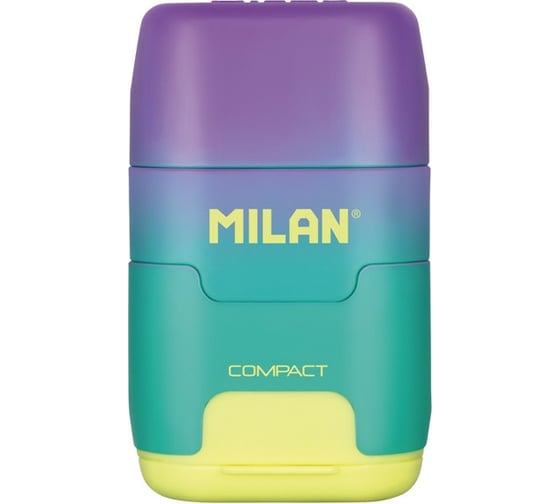Ластик-точилка Milan COMPACT SUNSET ластик из синтетического каучука изумрудно-желтый, блистер 1226651 1