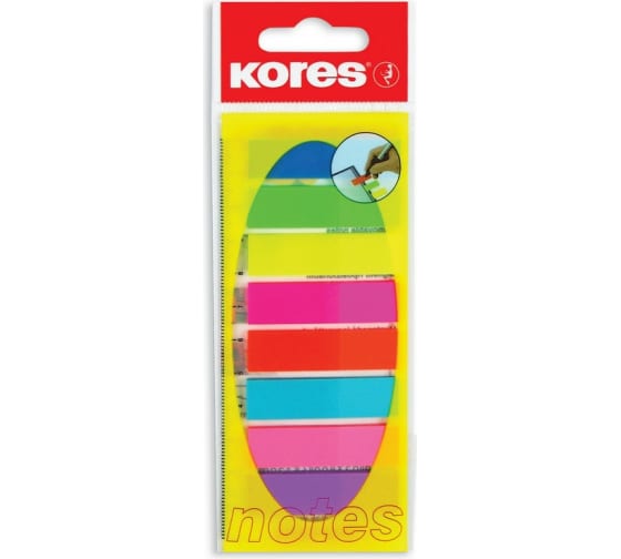 Пластиковые клейкие закладки Kores Film 8 цветов по 25 листов на линейке 45120 83855 1