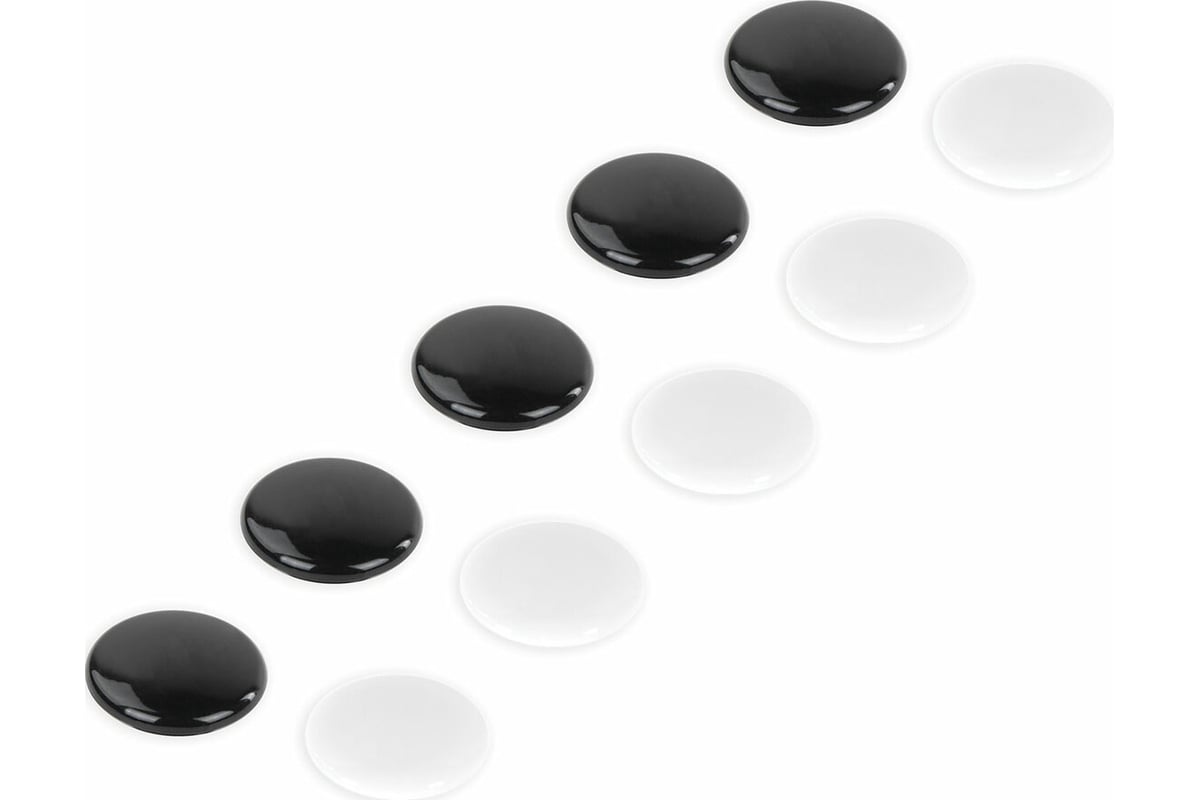 Усиленные магниты BRAUBERG BLACKWHITE 30 мм, набор 10 шт, черные/белые ...