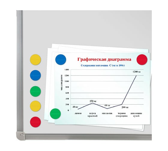 Мощные магниты BRAUBERG SUPER 30 мм, набор 8 шт, ассорти 237479