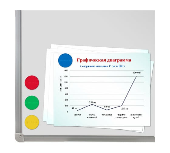 Мощные магниты BRAUBERG SUPER 40 мм большого диаметра, набор 4 шт, ассорти 237480