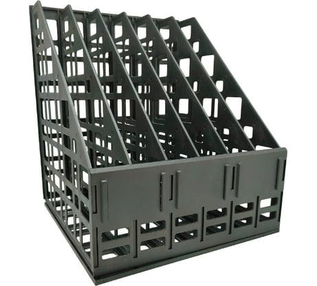 Сборный вертикальный лоток Осколпласт 6-ти секционный, черный 213-2