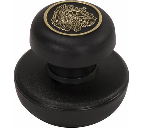 Ручная оснастка для печатей ОФИСМАГ по ГОСТ, диаметр 42 мм, Стандарт, с клеевым слоем, корпус черный, крышка 141102001 235303