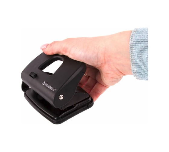 Дырокол BRAUBERG SX-20, до 20 листов, черный 229694