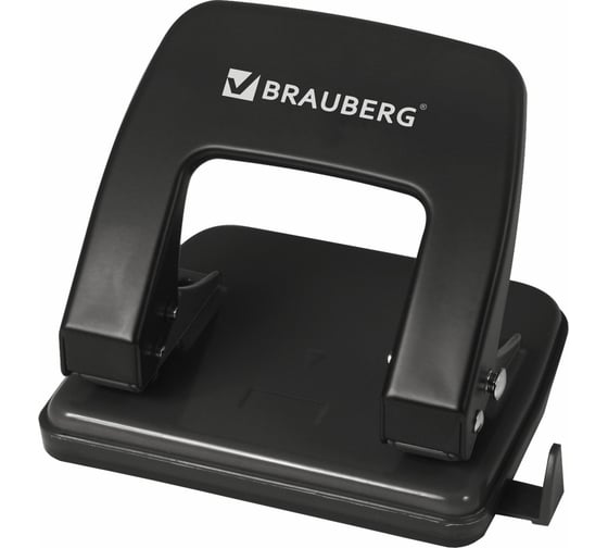 Металлический дырокол BRAUBERG Classic до 25 листов, черный 229697 1