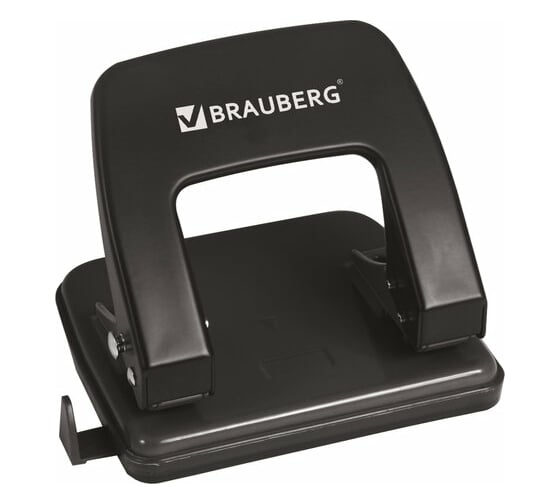 Металлический дырокол BRAUBERG Classic до 25 листов, черный 229697