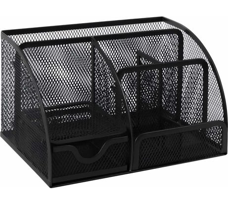 Металлическая подставка-органайзер BRAUBERG 7 секций, 125х220х140 мм, черная 237416