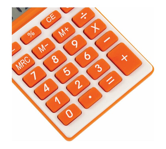 Карманный калькулятор BRAUBERG PK-608-RG 107x64 мм, 8 разрядов, двойное питание, оранжевый 250522