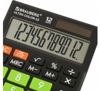 Настольный калькулятор BRAUBERG ULTRA COLOR-12-BKLG 192x143 мм, 12 разрядов, черно-салатовый 250498