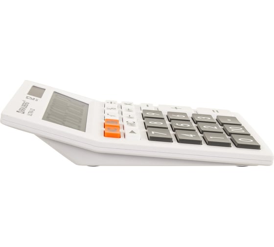 Настольный калькулятор BRAUBERG ULTRA-12-WT 192x143 мм, 12 разрядов, двойное питание, белый 250496