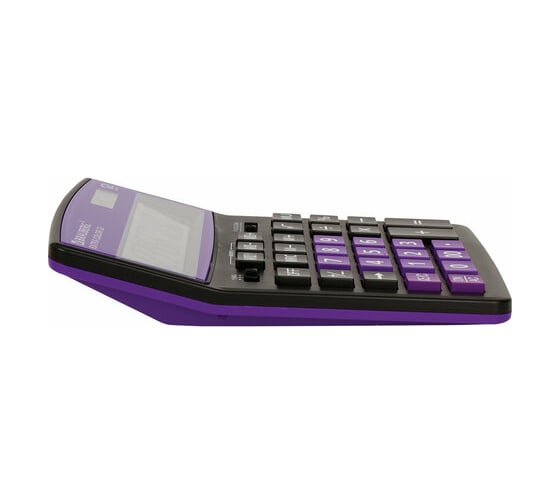 Настольный калькулятор BRAUBERG EXTRA COLOR-12-BKPR 206x155 мм, 12 разрядов, черно-фиолетовый 250480