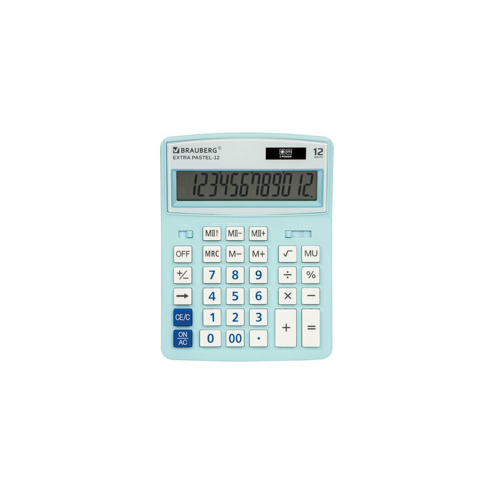 Настольный калькулятор BRAUBERG EXTRA PASTEL-12-LB 206x155 мм, 12 ...