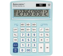 Настольный калькулятор BRAUBERG EXTRA PASTEL-12-LB 206x155 мм, 12 разрядов, голубой 250486