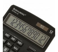 Настольный калькулятор BRAUBERG EXTRA-12-BK 206x155 мм, 12 разрядов, двойное питание, черный, 250481