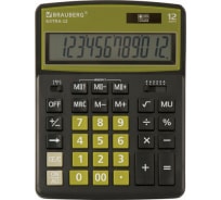 Настольный калькулятор BRAUBERG EXTRA-12-BKOL 206x155 мм, 12 разрядов, черно-оливковый 250471