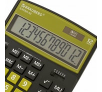 Настольный калькулятор BRAUBERG EXTRA-12-BKOL 206x155 мм, 12 разрядов, черно-оливковый 250471