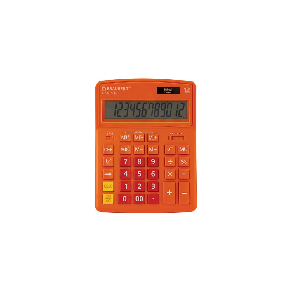 Настольный калькулятор BRAUBERG EXTRA-12-RG 206x155 мм, 12 разрядов .